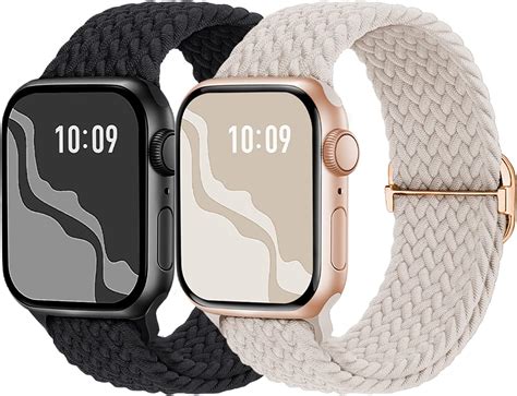 Bracelet Solo Loop tressé compatible avec Apple Watch 38 mm 40 mm 41