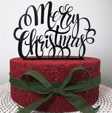 Christmas Cake Topper Cake Topper Merry Christmas Acrylic Etsy