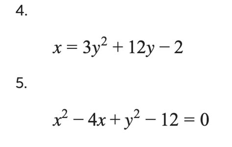 Solved Graph the following conic sections. All graphs must | Chegg.com