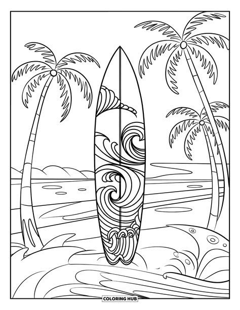 100+ Coloriages de planches de surf pour enfants et adultes (PDF