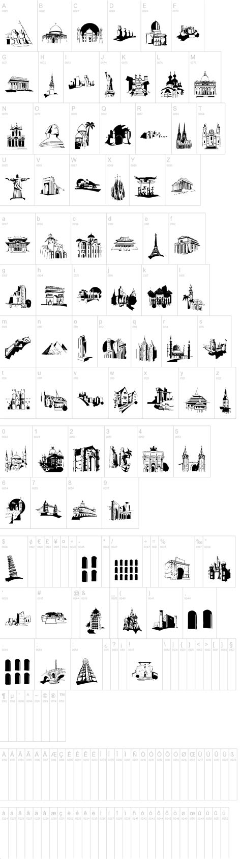 Famous Buildings Font