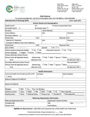 Ccac Referral Fill And Sign Printable Template Online