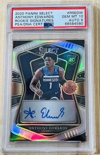 Select Rookie Signatures Anthony Edwards Auto Psa Ebay