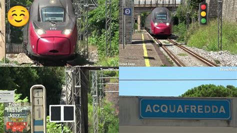 Treno Italo Sulla Linea Ferrata Salerno Reggio Calabria Stazione Di