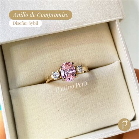 Anillo Compromiso en Oro 18K Sybil Platino Perú