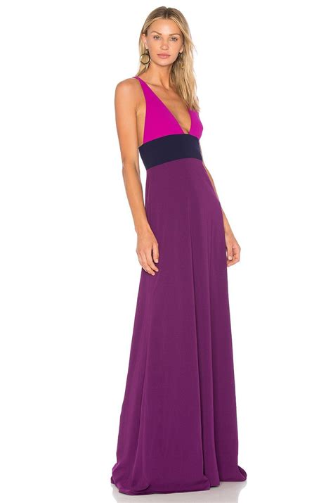 Jill Jill Stuart Color Block Gown In Viola And Deep Violet And Deep Iris