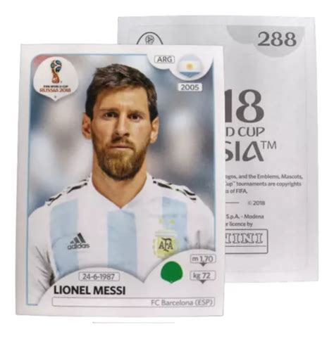 Estampa Lionel Messi Mundial Rusia Panini Meses Sin Inter S