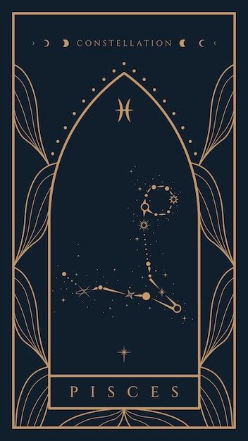 Premium Vector Pisces Constellation Zodiac Illustration