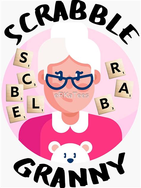 Scrabble Granny Scrabble Lovers Scrabble Player Sticker For Sale