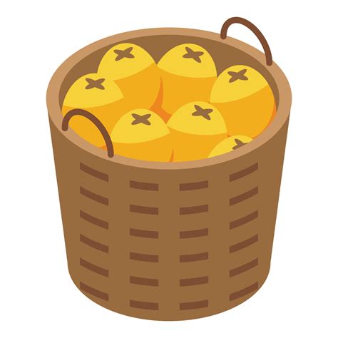 Fruits Basket Icon Isometric Style 15873069 Vector Art At Vecteezy