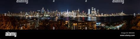 New York night panorama Stock Photo - Alamy