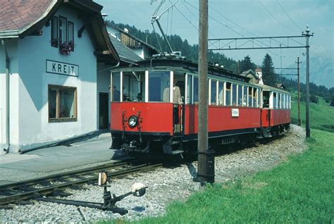 Stubaitalbahn Zug Mit Tw 4 In Der Station Kreith 18 08 1973