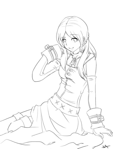 Anime Girl Outline by megamooni on DeviantArt