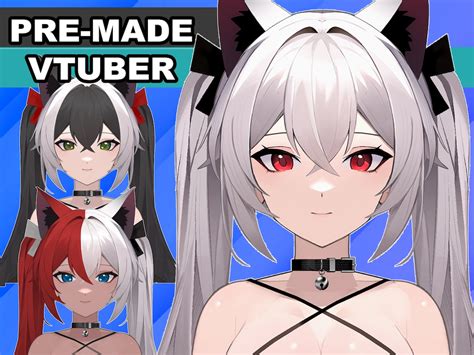 Premade Vtuber Color Customizable 6 Toggle Switches 7 Cute Emotes