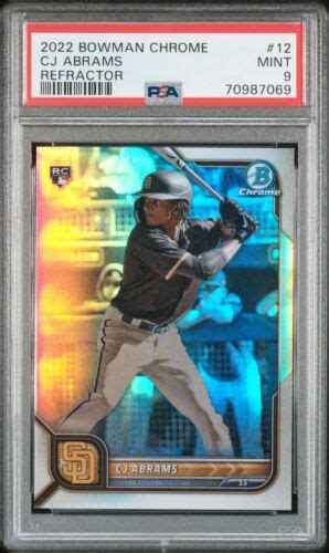 Cj Abrams Bowman Chrome Refractor Psa Ebay