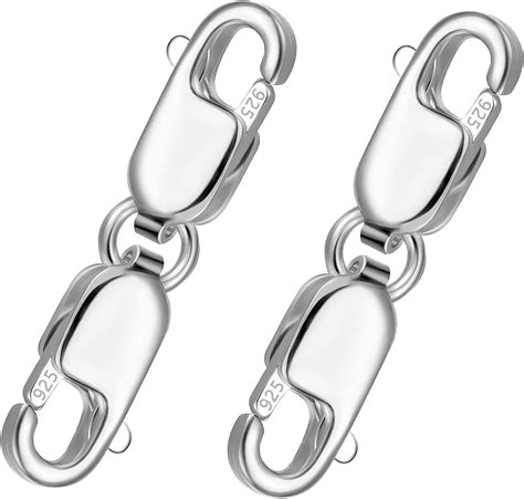 2pcs Double Lobster Clasps 925 Sterling Silver Double Lobster Clasp Extender