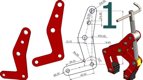 1 Project 49 Manual Clamp SolidWorks Tutorial Base Bar Sheet Metal