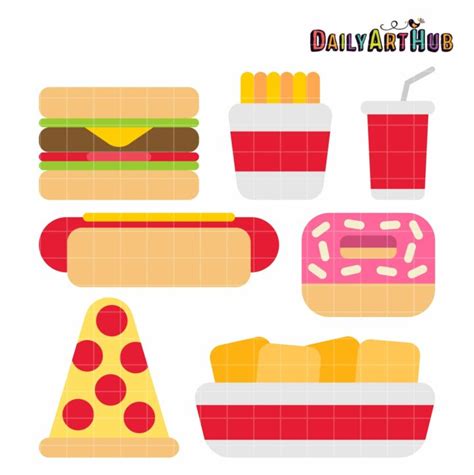 Yummy Fast Food Clip Art Set – Daily Art Hub // Graphics, Alphabets & SVG