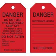 Brady Part Scaffold Tags Danger Do Not Use This Scaffold Keep