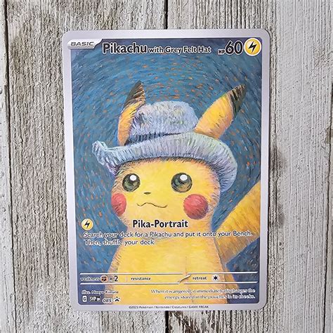 Pikachu With Grey Felt Hat Promo Card Custom Handmade Card Etsy