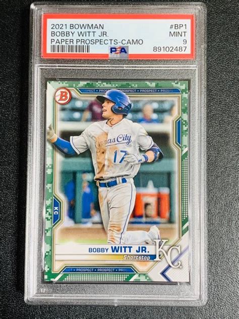 MLB皇家超新星 Bobby Witt Jr 2021 Topps Bowman Camo迷彩 特卡 PSA高分鑑定 Yahoo奇摩拍賣