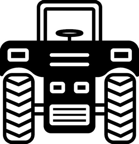 Traktor Glyph Und Linienvektor Illustration Premium Vektor