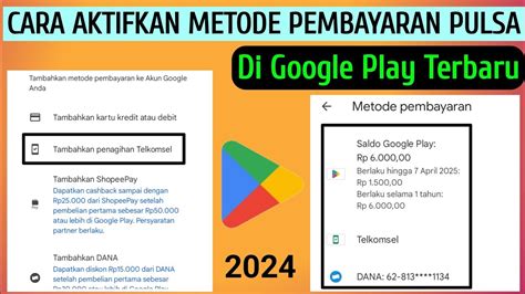 Cara Aktifkan Metode Pembayaran Pulsa Di Google Play Youtube