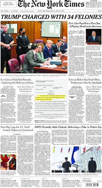 The New York Times in Print for Wednesday, April 5, 2023 - The New York Times