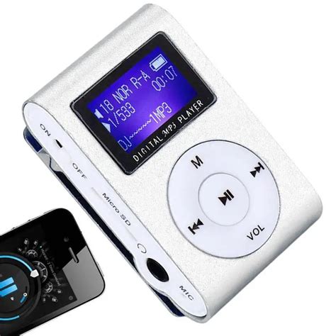 Mini Usb Metal Clip Mp3 Player Lcd Screen Support Microsd Tf Card Slot