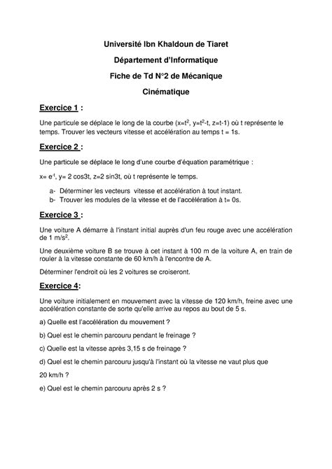 Td2 3 Td2 Université Ibn Khaldoun De Tiaret Département D’informatique Fiche De Td N°2 De