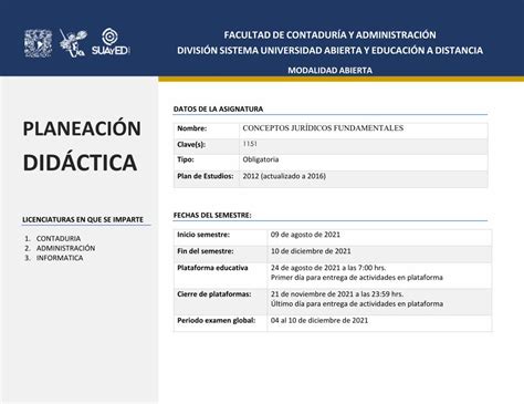 Pdf Datos De La Asignatura Planeaci N Fcaenlinea Unam Mx Dokumen Tips