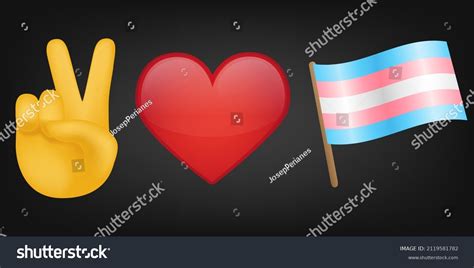 Peace Love Trans Flag Illustration Emoji Stock Vector (Royalty Free ...