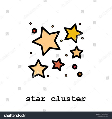 Star Cluster Color Icon Thin Line Stock Vector (Royalty Free ...