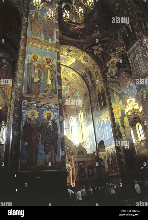 Russia Saint Petersburg Resurrection Church Mosaics Interior View