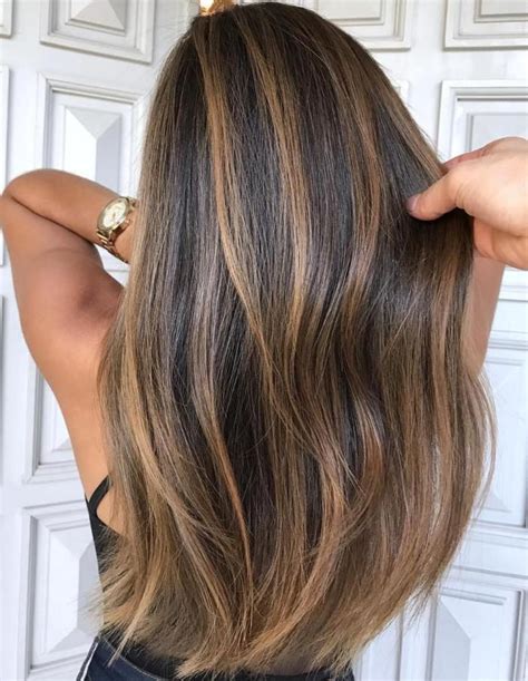 Golden Blonde Highlights Balayage Brunette Brown Hair Balayage