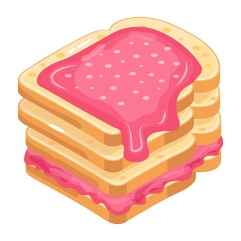 Premium Vector Yummy Jam Sandwich An Isometric Design