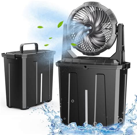 Amazon L Bucket Misting Fan Inch Portable Cooling Fan