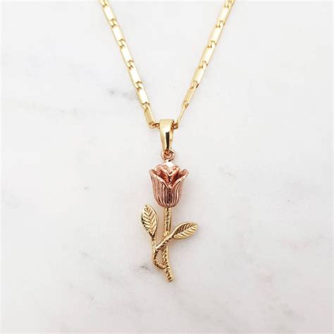 24k Rose Gold And Gold Plated Flower Necklace By NIKITA Rose Gold