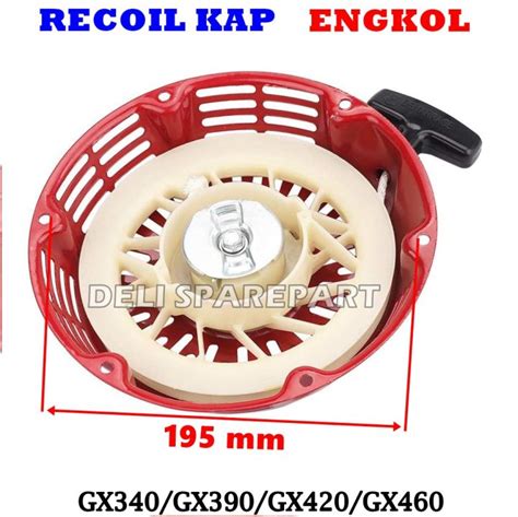 GX340 GX390 GX420 GX460 Recoil Starter Tarikan Kap Engkol Merah Honda