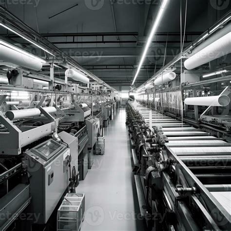 Modern Textile Factory With Automated Looms Weaving Patterns 28558679