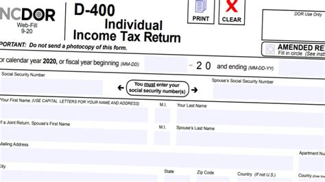 Nc State Tax Form D 400v