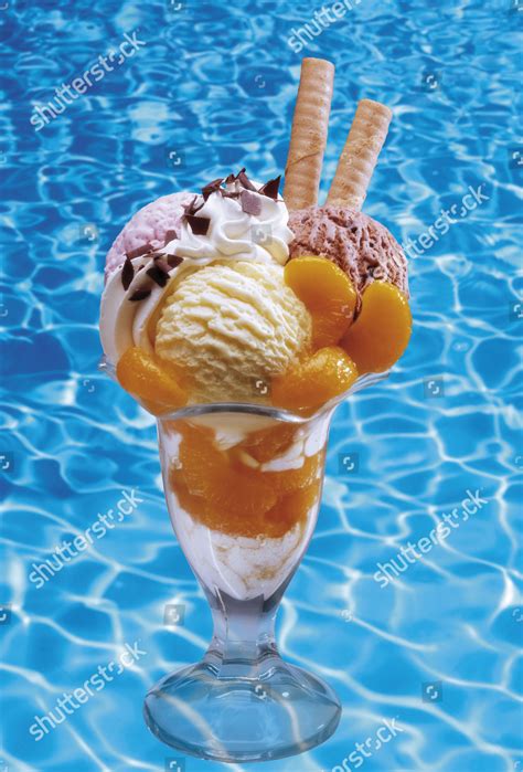 Mixed Ice Cream Sundae Fruit Standing Editorial Stock Photo Stock