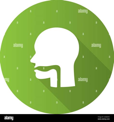 Oral Cavity Pharynx And Esophagus Flat Design Long Shadow Glyph Icon