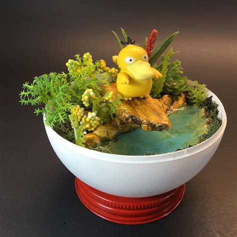 Psyduck Pokeball Diorama Terrarium With 4 Inch Stand T Box And Free