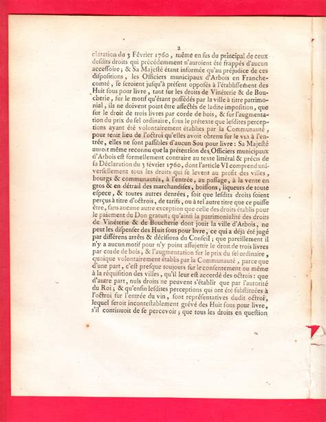 ARREST DU CONSEIL D ÉTAT DU ROI Qui ordonne la perception des Huit