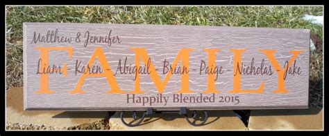 Blended family sign, family name sign, blended family wedding | aftcra