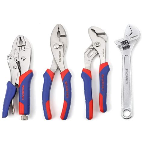 WORKPRO 4-Piece Pliers & Wrench Set - Home Maintenance Essentials