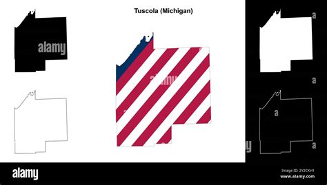 Tuscola County Michigan Outline Map Set Stock Vector Image Art Alamy