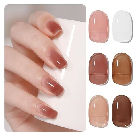 Amazon Gaoy Nude Jelly Pink Gel Nail Polish Set Transparent