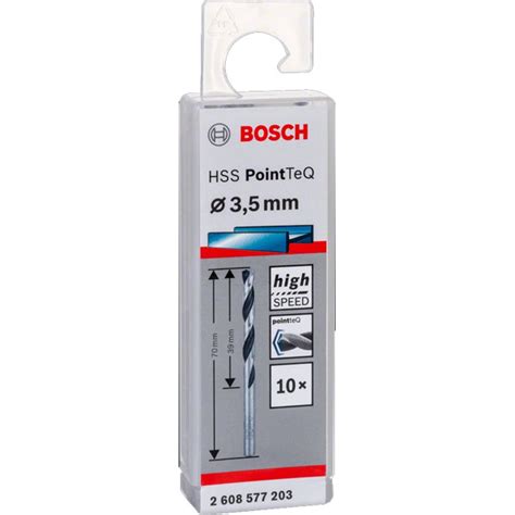 Bosch Hss Twist Drill Bit Pointteq Set 3 5mm 10 Piece 2608577203